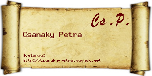 Csanaky Petra névjegykártya